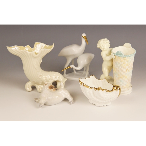 503 - A selection of decorative ceramics, comprising a Royal Copenhagen terrier, numbered 1453/3087, 5cm h... 