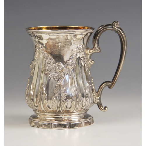 58 - A Victorian silver christening mug, James Dixon and Sons Ltd, Sheffield 1877, the baluster body with... 
