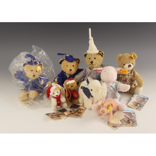 601 - A collection of nine Steiff soft toys from the 