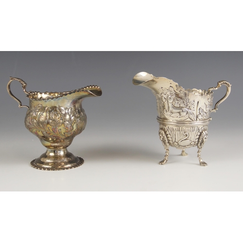 85 - A Victorian silver cream jug, George Nathan and Ridley Hayes, Chester 1898, in Georgian style with e... 