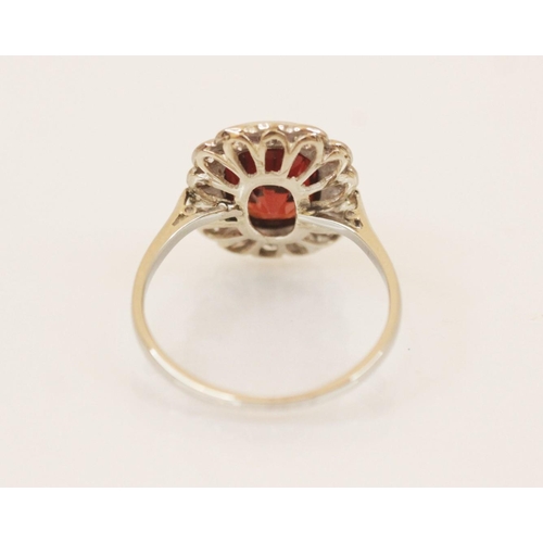 200 - A early 20th century certified Burmese red spinel and diamond cluster ring, the central rub over set... 