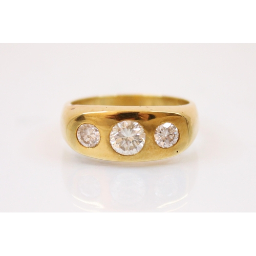 217 - A diamond and 18ct yellow gold ring, the central round cut diamond with small round cut diamond to e... 