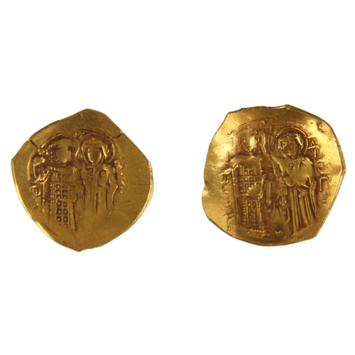 244 - Two Gold Byzantine Hyperpyron 1254-1258, Emperor of Nicaea, 25mm and 26mm wide, weight 4.1gms and 4.... 