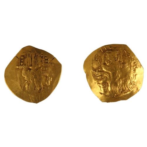 244 - Two Gold Byzantine Hyperpyron 1254-1258, Emperor of Nicaea, 25mm and 26mm wide, weight 4.1gms and 4.... 