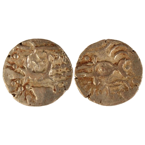 254 - Late Kushan gold praddita, pale gold stater, 21mm, weight 7.6gms