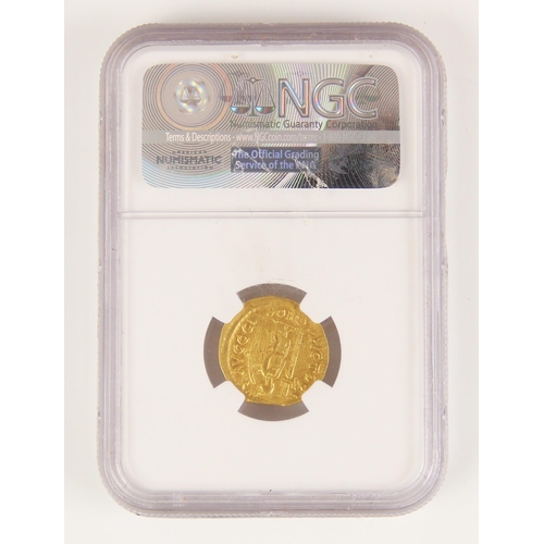 271 - Zeno, AD 474-491 EASTERN ROMAN EMPIRE AV Solidus
NGC Grade: Ch XF Strike: 5/5 Surface: 2/5
Pedigree:... 