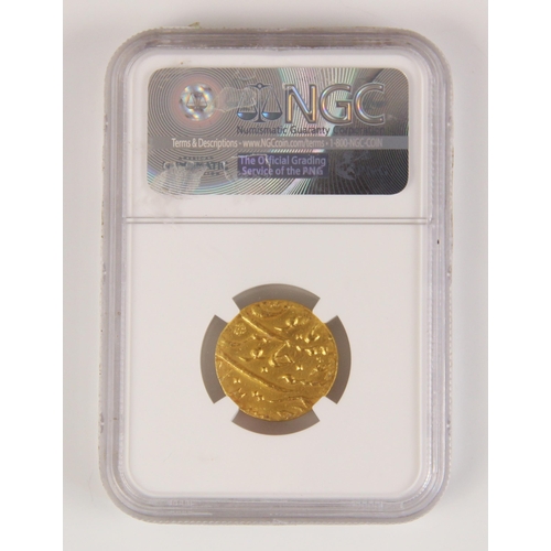 272 - AH1109//41 INDIA MUGHAL EMPIRE KM-315.16 MOHUR
NGC Grade: AU Details
Comment: Removed from jewellery... 