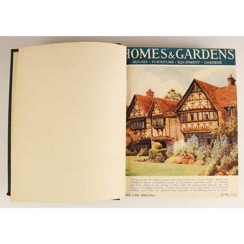 303 - [OUR] HOMES & GARDENS magazine, issues June 1919 to May 1928 complete, bound in eight volumes, green... 