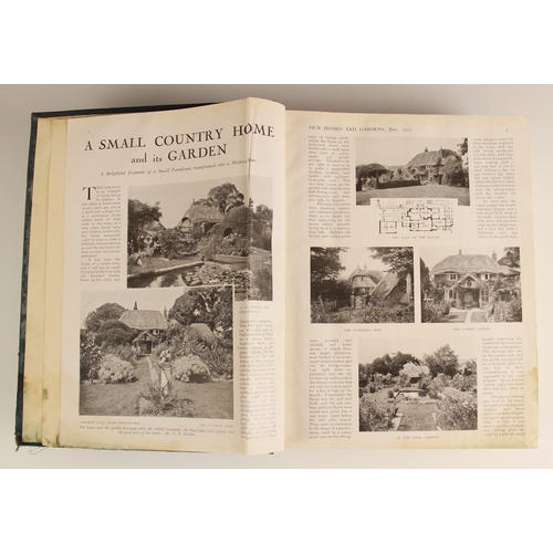 303 - [OUR] HOMES & GARDENS magazine, issues June 1919 to May 1928 complete, bound in eight volumes, green... 