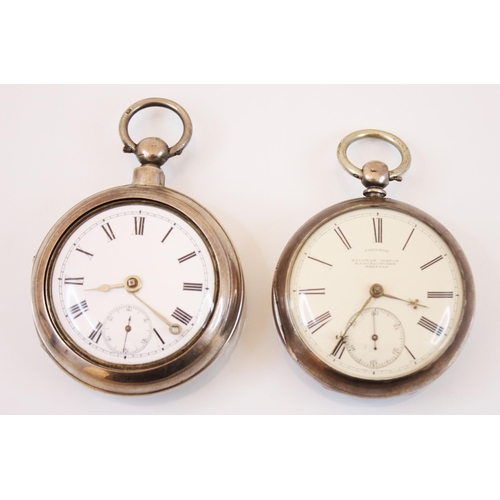 156 - A Victorian pair cased silver open faced pocket watch, the circular white enamel dial with Roman num... 