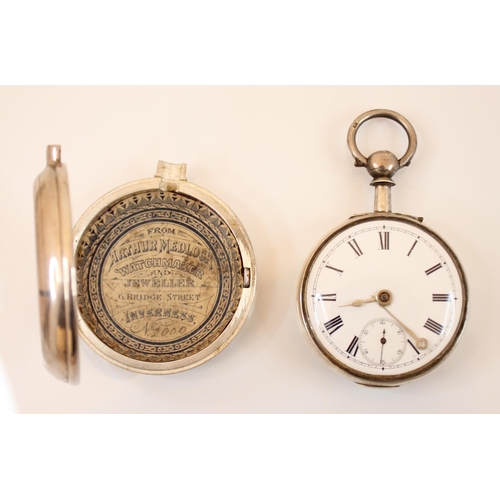 156 - A Victorian pair cased silver open faced pocket watch, the circular white enamel dial with Roman num... 