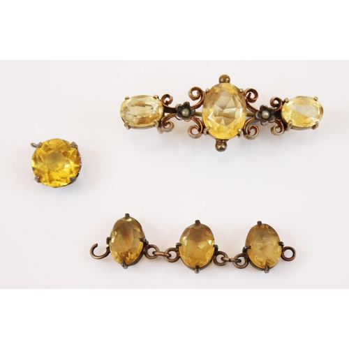 194 - A mid-20th century citrine and seed pearl fringe necklace, designed as nine graduated oval cut citri... 