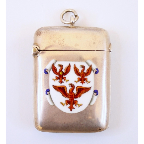 40 - Property of King Victor Emmanuel III of Italy; A silver vesta case, S Blanckensee & Son Ltd, Birming... 