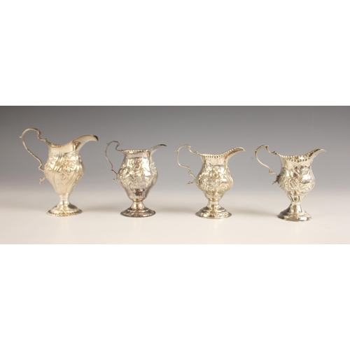 63 - A George III silver cream jug, possibly Ann Smith and Nathaniel Appleton, London 1781, the debossed ... 