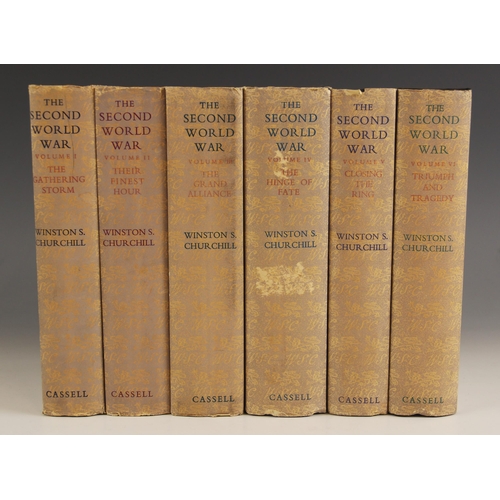 309 - Churchill (Winston), THE SECOND WORLD WAR, first edition, 6 vols, blue cloth boards, DJs, monogram e... 