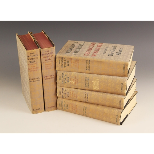 309 - Churchill (Winston), THE SECOND WORLD WAR, first edition, 6 vols, blue cloth boards, DJs, monogram e... 