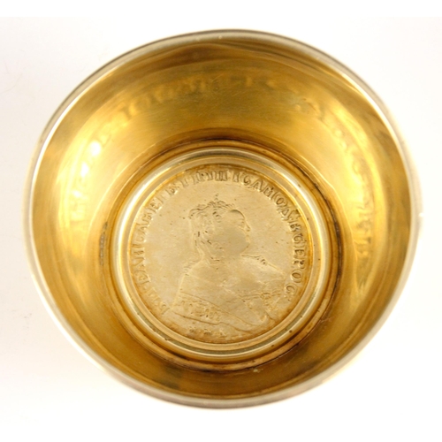 41 - A Faberge silver gilt presentation bowl, Stephan Wakeva, Moscow 1899-1908, the circular bowl of tape... 