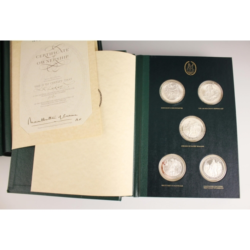 54 - The Mountbatten Medallic History of Great Britain and The Sea, Volume I and Volume II, containing fi... 