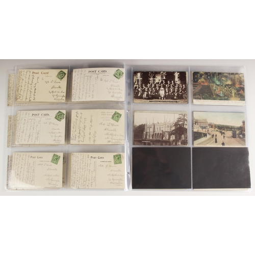 293 - A collection of topographical postcards including real photographic scenes of Stoney Stratford, Grav... 