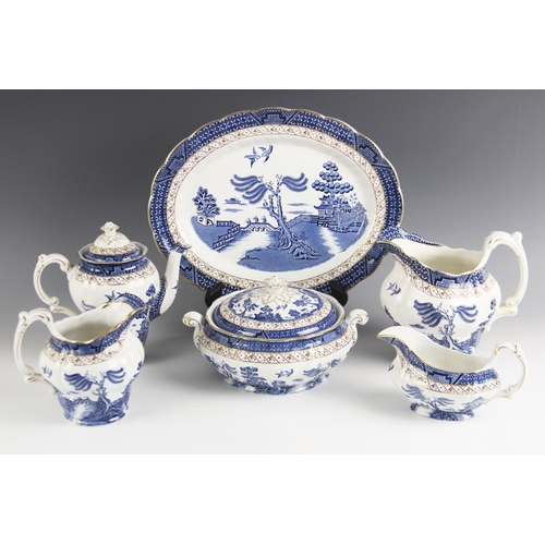 479 - An extensive collection of Booth's 'Real Old Willow' blue and white tea, dinner and coffee service, ... 