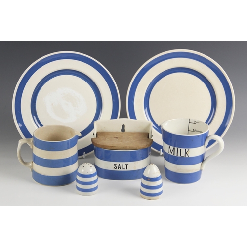 470 - A collection of T.G. Green Cornish ware, to include two milk jugs, tallest 12.5cm, a teacup, dinner ... 