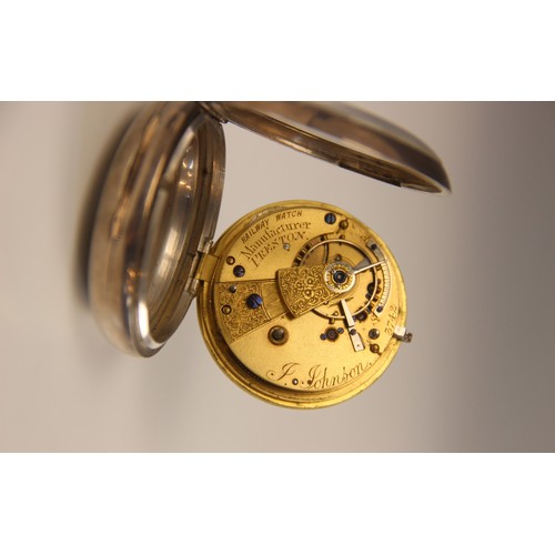 156 - A Victorian pair cased silver open faced pocket watch, the circular white enamel dial with Roman num... 