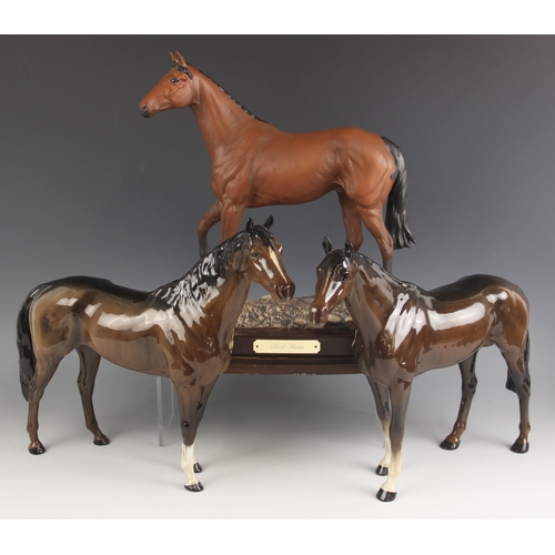 445 - A Beswick Large Racehorse in brown gloss, model number 1564 designed by Arthur Greddington, 28.5cm h... 