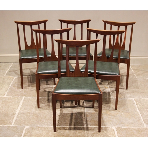 797 - A set of six G-Plan 'Brasilia' teak dining chairs, mid 20th century, each with a concave top rail ov... 