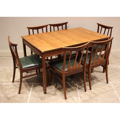 797 - A set of six G-Plan 'Brasilia' teak dining chairs, mid 20th century, each with a concave top rail ov... 