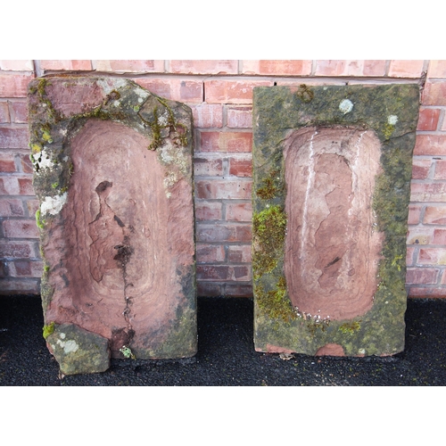 821 - Two sandstone troughs, 19th century, of rectangular shallow form, 18cm H x 86cm W x 48cm D, and 16cm... 