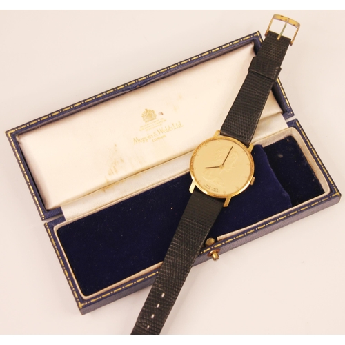 86 - A Mappin & Webb 18ct gold commemorative wristwatch, celebrating the silver jubilee of HM Queen Eliza... 