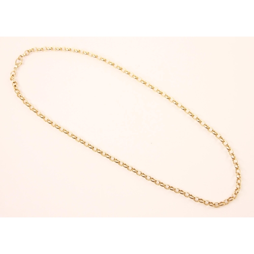 169 - A 9ct yellow gold chain, the trace link chain with lobster claw fastening, stamped to link 'SLC Birm... 