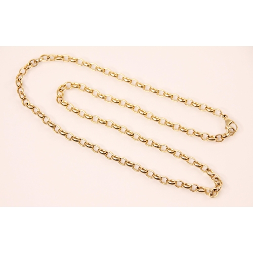 169 - A 9ct yellow gold chain, the trace link chain with lobster claw fastening, stamped to link 'SLC Birm... 