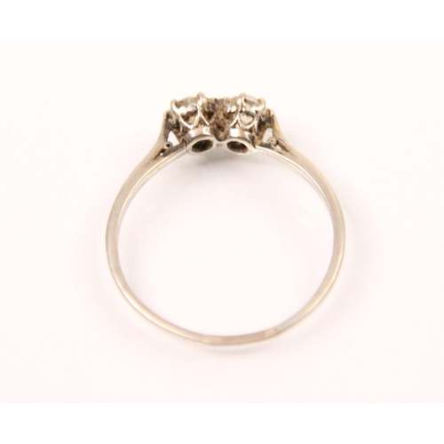 96 - An early 20th century diamond two stone ring, the old cut diamond with a smaller old cut diamond alo... 