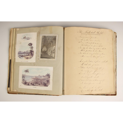 242 - A scrap book, 19th century, containing
topographical and figural studies, the majority engraved, som... 