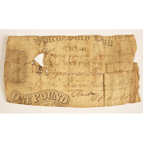 72 - A George III Shrewsbury Bank One Pound Note for Ronton Walker & Mellor, with a selection of 18th cen... 