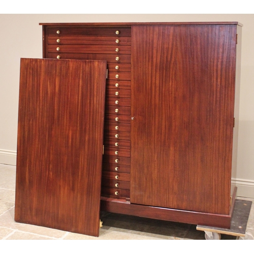 783 - A contemporary collectors/specimen cabinet, late 20th century, the twin doors opening to an arrangem... 