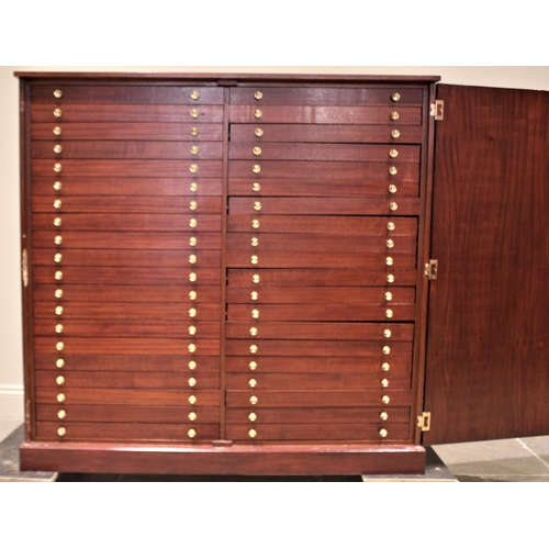 783 - A contemporary collectors/specimen cabinet, late 20th century, the twin doors opening to an arrangem... 