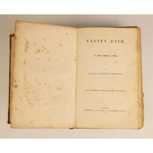 232 - Thackeray (William Makepeace), VANITY FAIR - A NOVEL WITHOUT A HERO, first edition, 3/4 leather, app... 