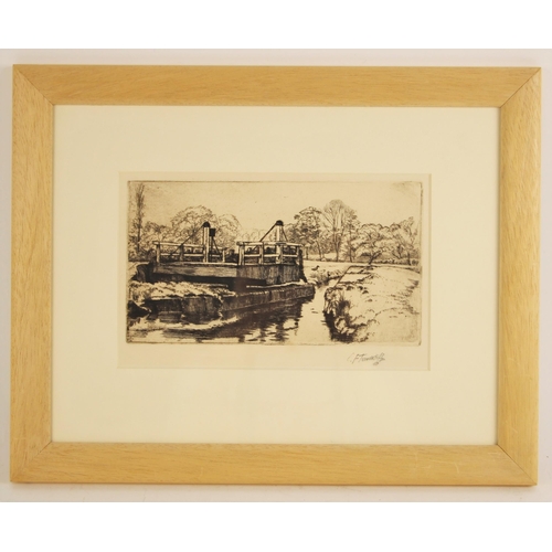 261 - Charles Frederick Tunnicliffe R.A. (British, 1901-1979),  
'Gaw End Swing Bridge' (1928),  
Etching ... 