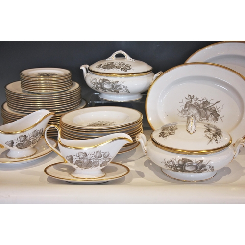 365 - A Spode dinner service in the 'Chatham' pattern comprising: ten soup bowls, two twin handled covered... 