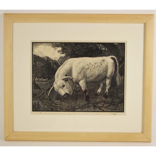 268 - Charles Frederick Tunnicliffe R.A. (British, 1901-1979),   
'The Chartley Bull' (1939),  
Limited ed... 