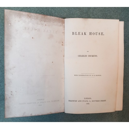 219 - Dickens (Charles), BLEAK HOUSE, first book edition, 3/4 green leather, marbled boards, frontispiece,... 