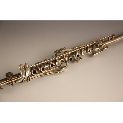 571 - A Gretsch pathfinder metal clarinet (possibly a soprano saxophone), stamped USA and AG1477, in fitte... 