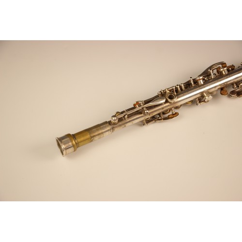 571 - A Gretsch pathfinder metal clarinet (possibly a soprano saxophone), stamped USA and AG1477, in fitte... 