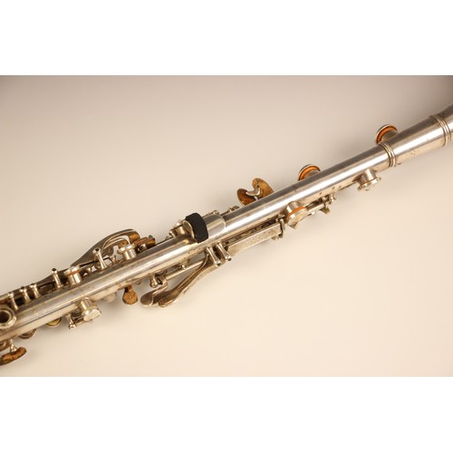 571 - A Gretsch pathfinder metal clarinet (possibly a soprano saxophone), stamped USA and AG1477, in fitte... 