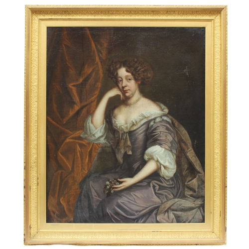 126 - Follower of Sir Peter Lely (British, 1618-1680),  
Half length portrait of Sarah Darrell (1693-1761)... 