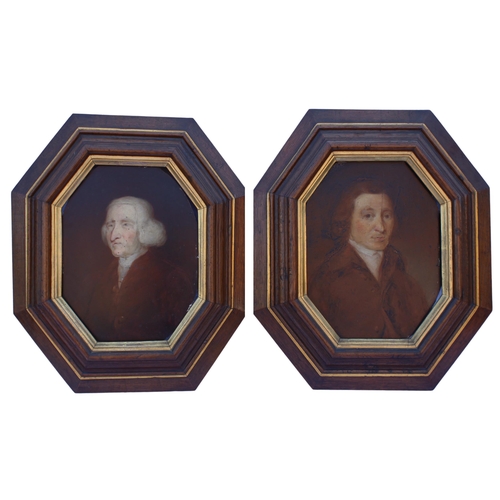 130 - * English School (18th century),  
Two bust length oval portraits:  
William Seaman (1706-1803), and... 