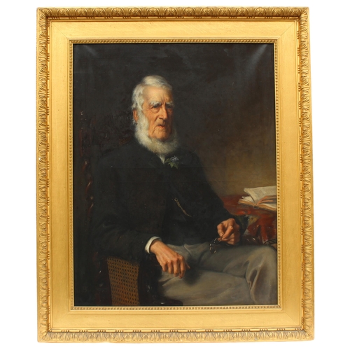 131 - Attributed to Joseph Bridge of Shrewsbury (British, 1845–1894),  
Half length portrait of Benjamin L... 