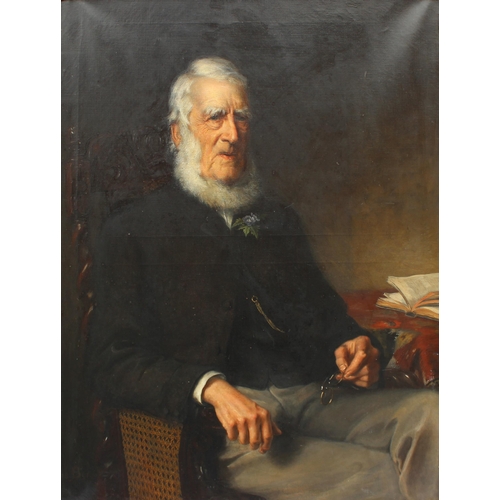 131 - Attributed to Joseph Bridge of Shrewsbury (British, 1845–1894),  
Half length portrait of Benjamin L... 